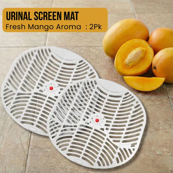 White_Toilet_Urinal_Mat_For_Gents_|_Long_Lasting_Urinal_Deodorizer_&_Odor_Control_Mango_Wipe_Toilet_Cleaner_2_X_1_Wipes
