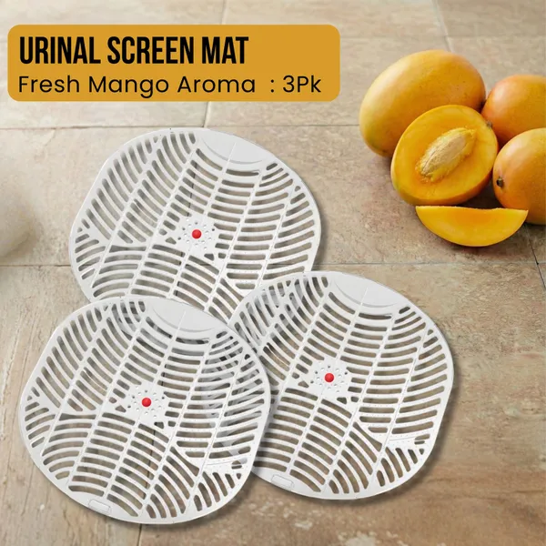 White_Anti_Splash_Urinal_Mat_For_Toilet_Men_|_Long_Lasting_Odor_Control_Freshener_Mango_Wipe_Toilet_Cleaner_3_X_1_Wipes