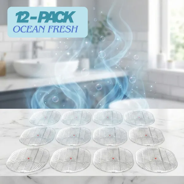 White_Heavy_Duty_Urinal_Mat_For_Odor_Control_In_Busy_Washrooms_Ocean_Wipe_Toilet_Cleaner_12_X_1_Wipes