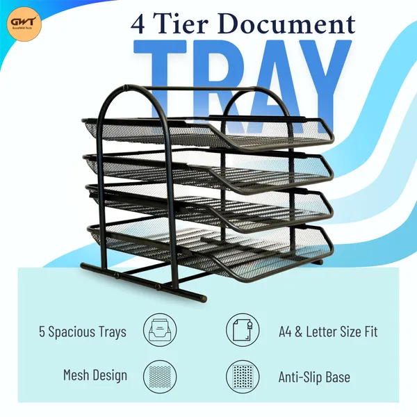 Black_4_Compartments_Metal_File_Organizer
