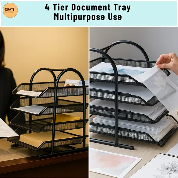 Black_4_Compartments_Metal_File_Organizer
