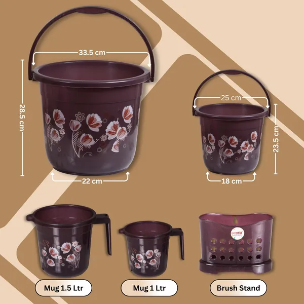 Multicolor_10_Pc_Bathroom_Set_Durable,_Lightweight_&Unbreakable_Plastic_Chocolate_King_20_L_Plastic_Bucket