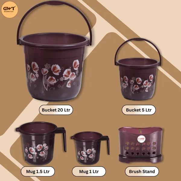 Multicolor_10_Pc_Bathroom_Set_Durable,_Lightweight_&Unbreakable_Plastic_Chocolate_King_20_L_Plastic_Bucket