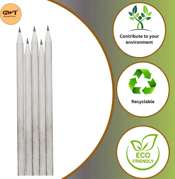 Black_Eco_Friendly_Recycled_White_Paper_Pencils_Pack_Of_100_Pieces_Pencil