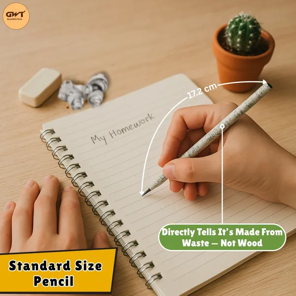 White_Eco_Friendly_Recycled_Newspaper_Pencils_Pack_Of_20_Pieces_Pencil