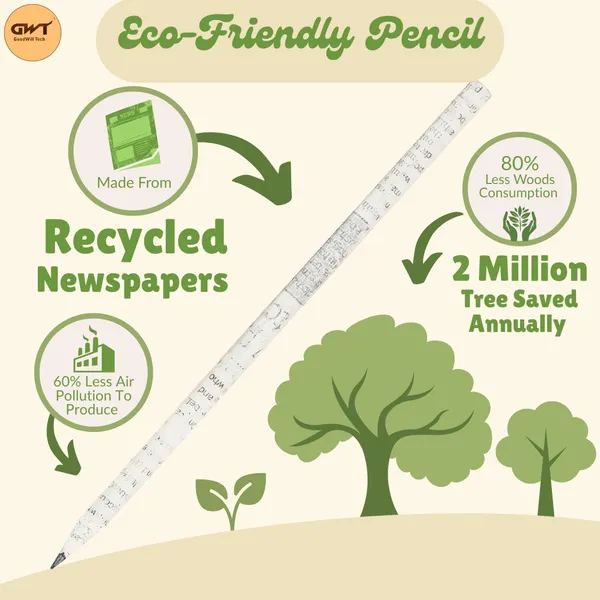 White_Eco_Friendly_Recycled_Newspaper_Pencils_Pack_Of_20_Pieces_Pencil