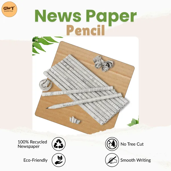 Black_Eco_Friendly_Recycled_Newspaper_Pencils_Pack_Of_100_Pieces_Pencil