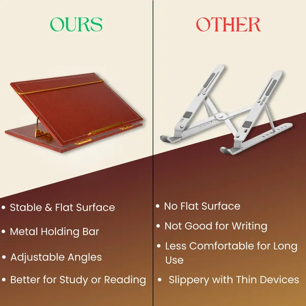 Brown_Solid_Compartments_Foldabel,_Height_Adjustable,_Comfotable_Writing_/_Sketching_/_Drawing_Table_/_Laptop_Stand_/_Table_Top_Tan_Leather_12_X_16_Inches_Polypropylene_Desk_Stand