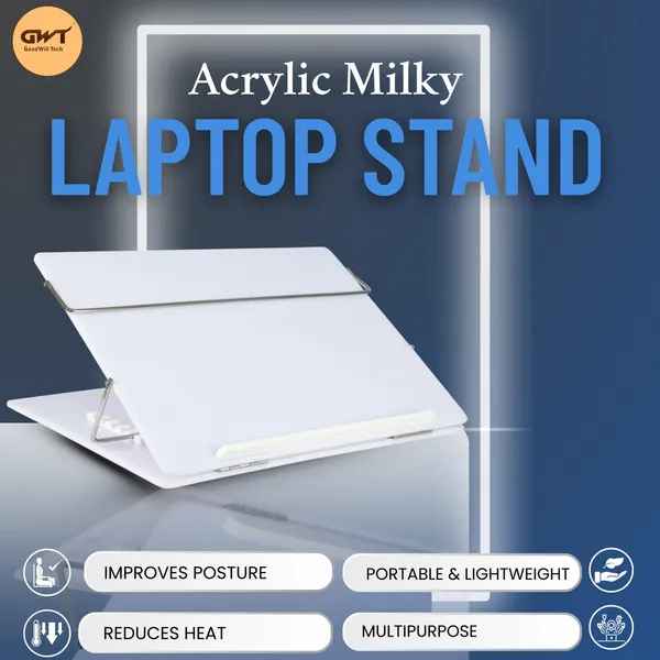 White_1_Compartments_Virgin_Polystyrene_Laptop_Stand,_Table_Top_12X16_Inch