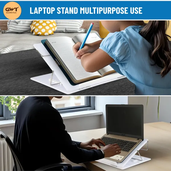 White_1_Compartments_Virgin_Polystyrene_Laptop_Stand,_Table_Top_12X16_Inch