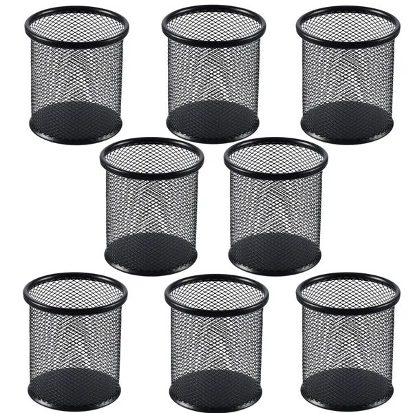 Black_8_Compartments_Metal_Mesh,_8_Pack_Round_Pen_Stands_Multi_Use_For_Stationery,_Brushes_&_Everyday_Storage