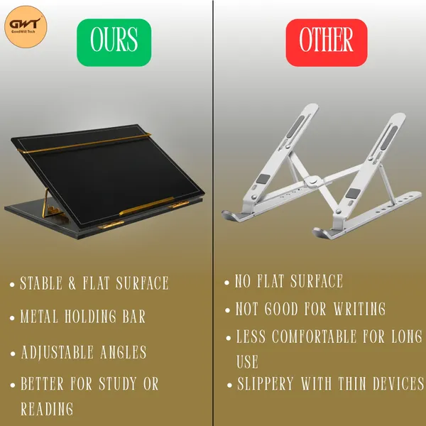 Black_Solid_Compartments_Leather_Material_Foldabel,_Height_Adjustable,_Comfotable_Writing_/_Sketching_/_Drawing_Table_/_Laptop_Stand_/_Table_Top_Black_Leather_12_X_16_Inches