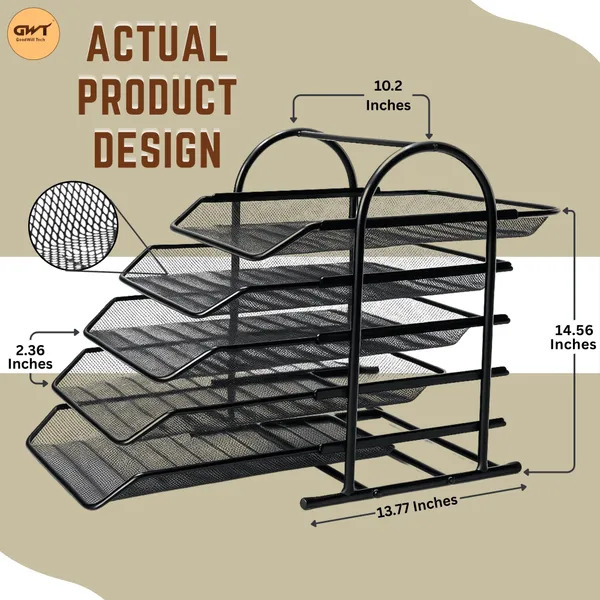 Black_5_Compartments_Metal_File_Organizer