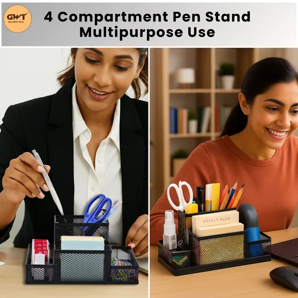 Black_4_Compartments_Metal_Pen_Stand