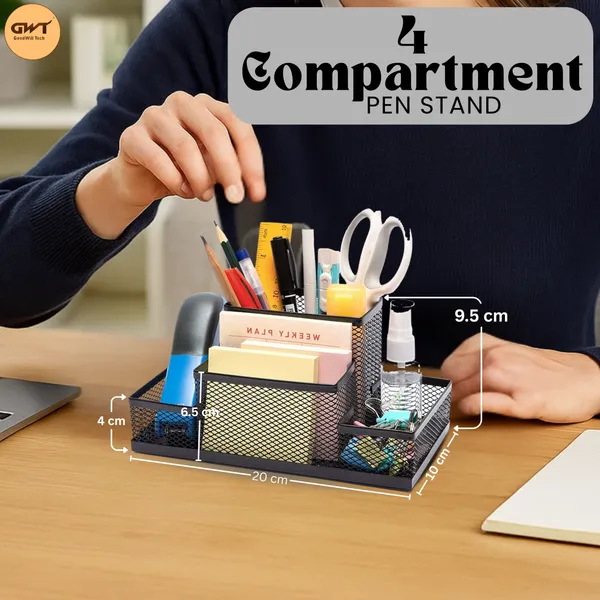 Black_4_Compartments_Metal_Pen_Stand