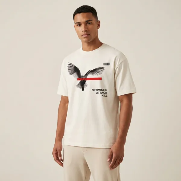 White_And_Pink_Cotton_Premium_Oversized_T-Shirt_For_Men(Pack_Of_2)