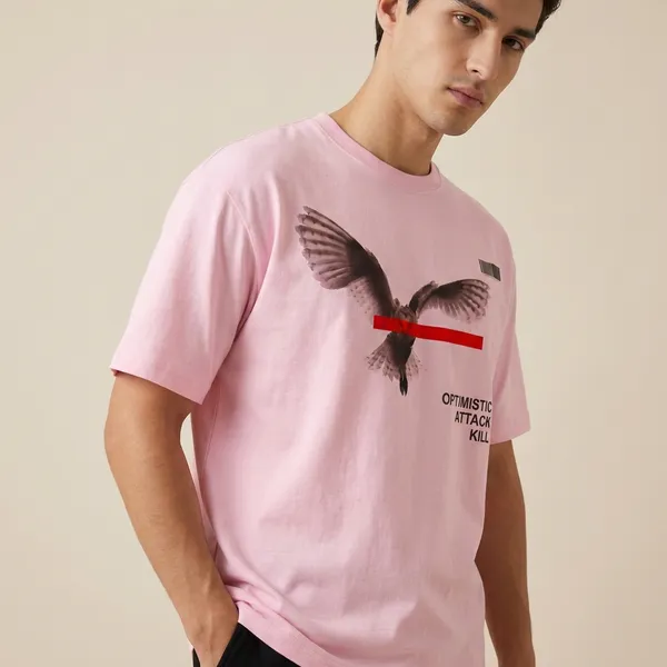 White_And_Pink_Cotton_Premium_Oversized_T-Shirt_For_Men(Pack_Of_2)