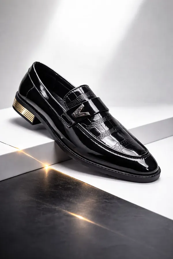 Black_Patent_Synthetic_Loafer_For_Men