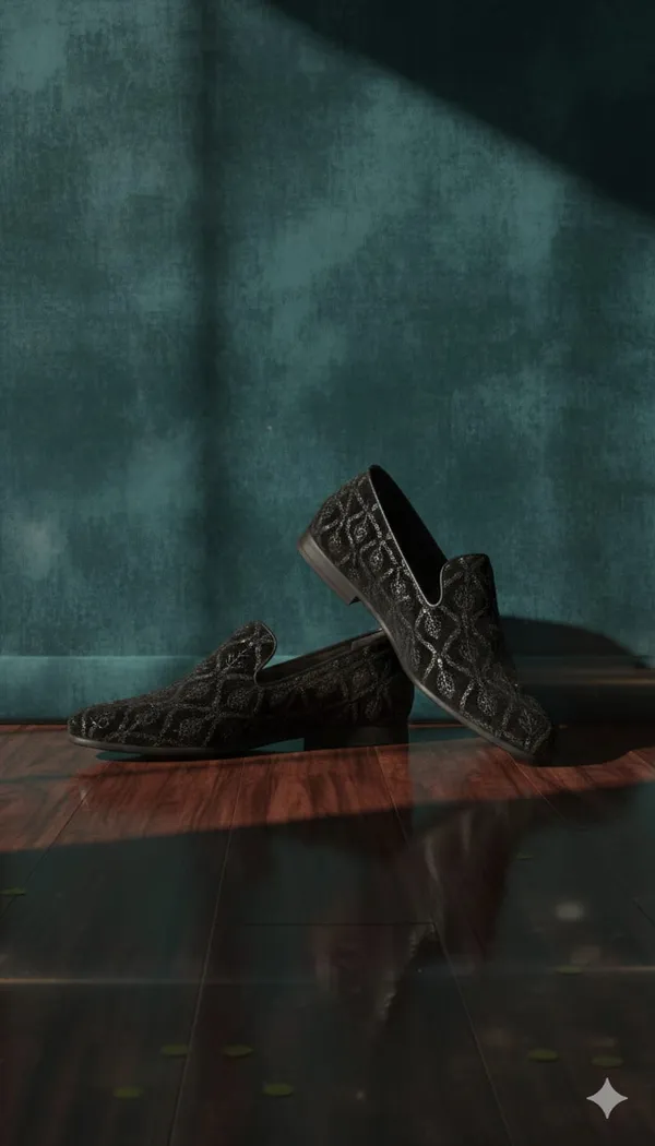 Black_Fabric_Wedding_Loafer_For_Men