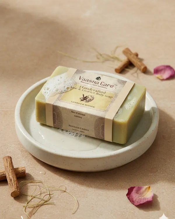 Handcrafted_Rose_And_Licorice_Baby_Soap_Ayurvedic_Medicated_Soap_For_Gentle_Baby_Cleansing_(100Gms)