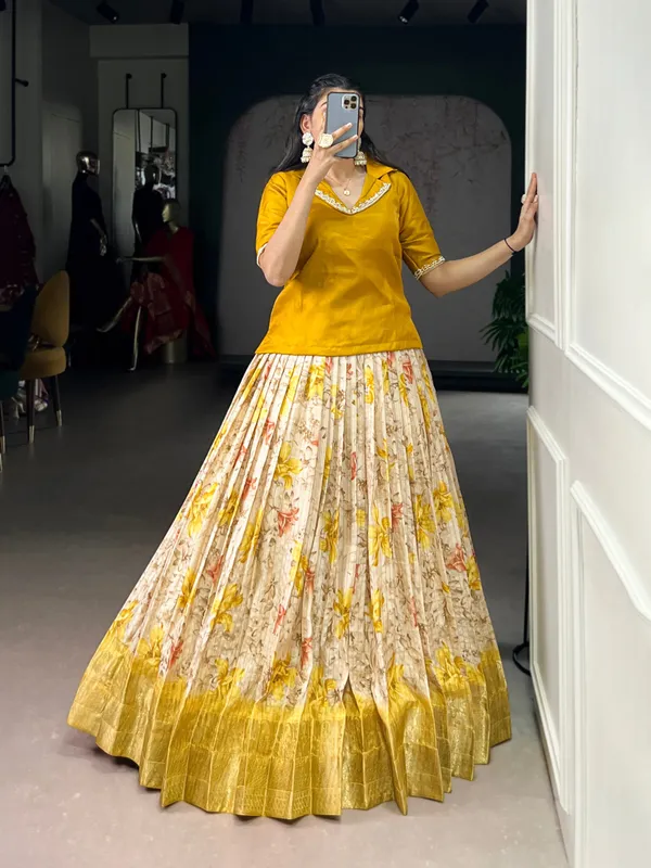 Maroon_Dola_Chex_Floral_Print_Zari_Weaving_Handwork_Banglory_Blouse_Fully_Stitched_And_Ready_To_Wear_For_Lehenga_Women