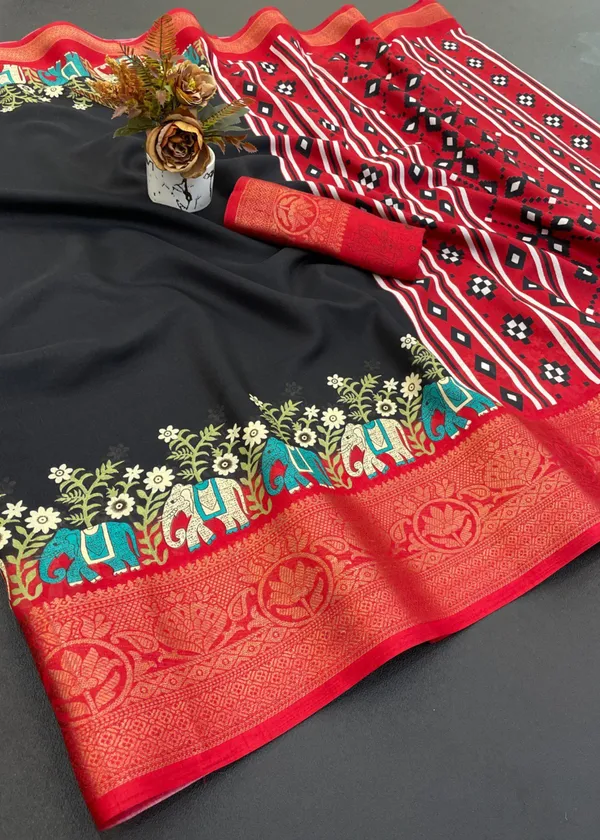 Black_Designer_Freehand_Dola_Silk_Jacquard_Border_For_Saree_Women