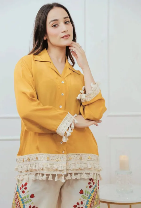 Yellow_Printed_Rayon_Banjaran_Cut_Top_Digital_Print_Plazo_Set_For_Women