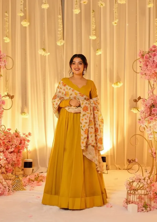 Yellow_Banjaran_Flared_Georgette_Gown_Digital_Print_Dupatta_For_Women