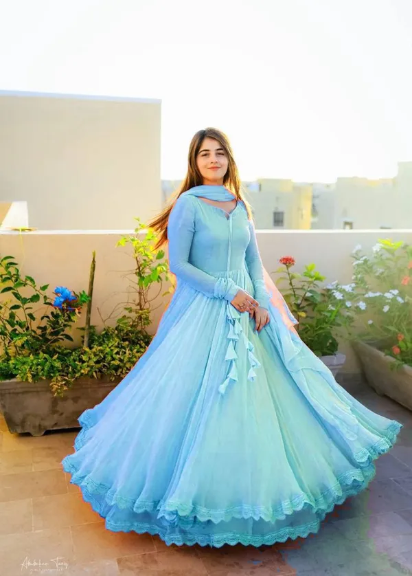 Sky_Blue_Banzaran_Keyuri_Flair_Dupatta_Premium_Georgette_Gown_For_Women