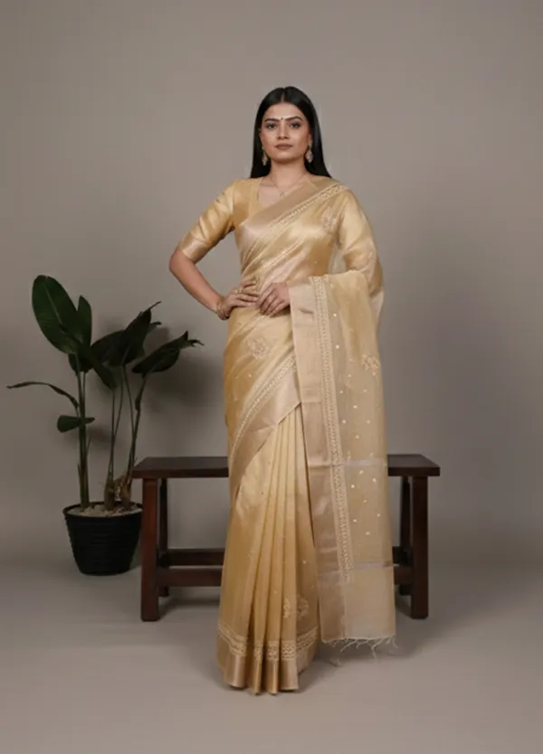 Multicolor_Lightweight_Party_Wear_Shine_Yellow_Poly_Shimmer_Thread_Embroidery_Saree_For_Women