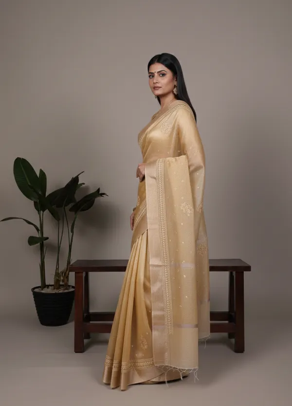 Multicolor_Lightweight_Party_Wear_Shine_Yellow_Poly_Shimmer_Thread_Embroidery_Saree_For_Women