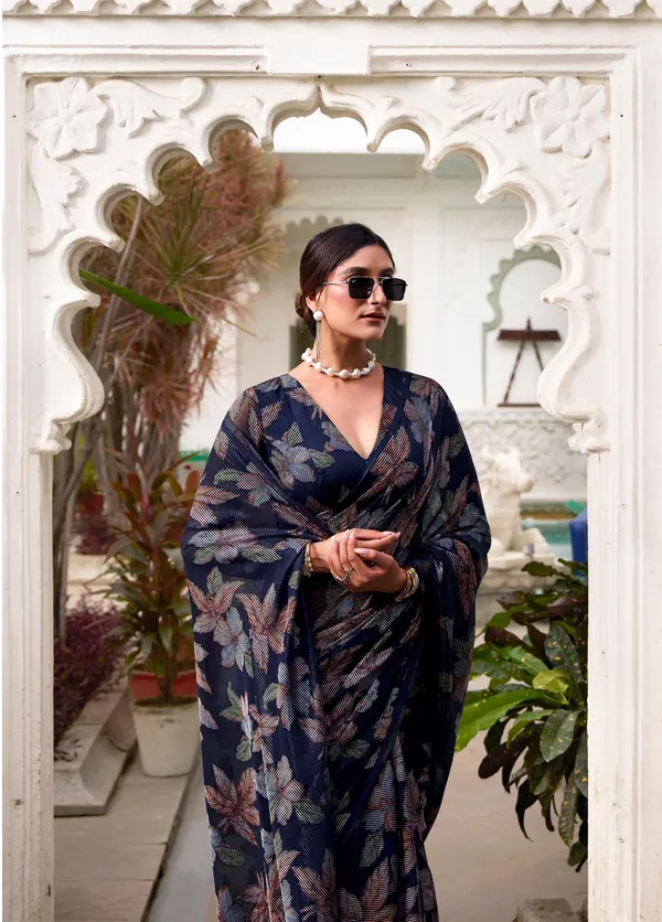 Black_Floral_Lurex_Brasso_Lightweight_Viscose_Brasso_Work_Designer_Saree_For_Women
