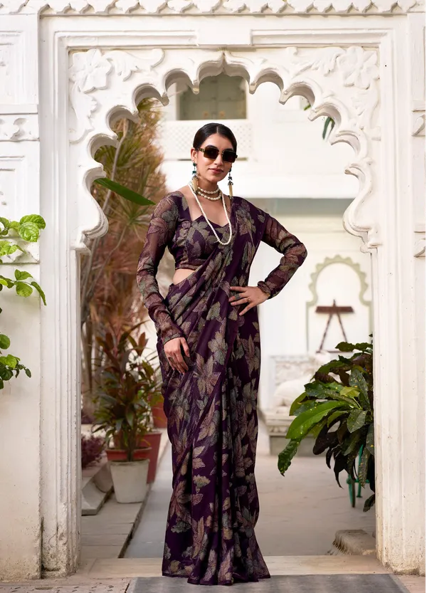Wine_Floral_Lurex_Brasso_Lightweight_Designer_Viscose_Brasso_Work_Saree_For_Women