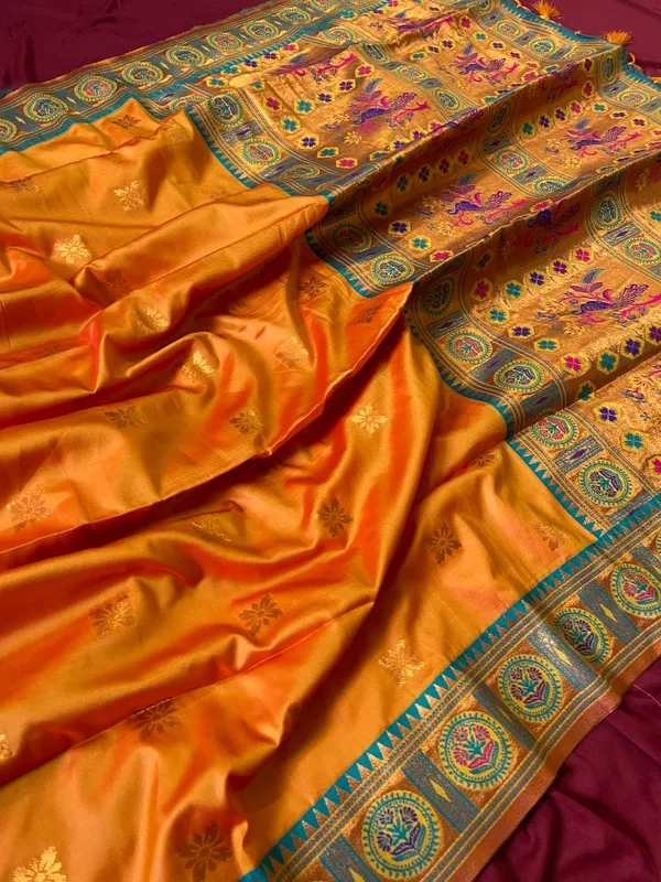 Parrot_Premium_Soft_Banjaran_Paithani_Beautiful_Zari_Weaving_Silk_Saree_For_Women