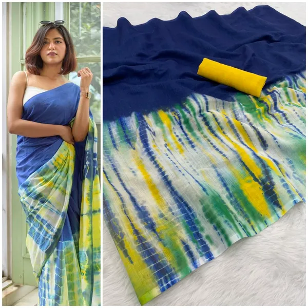 Multicolor_Premium_Linen_Hd_Digital_Print_And_Handmade_Zalar_Finish_Cotton_Saree_For_Women