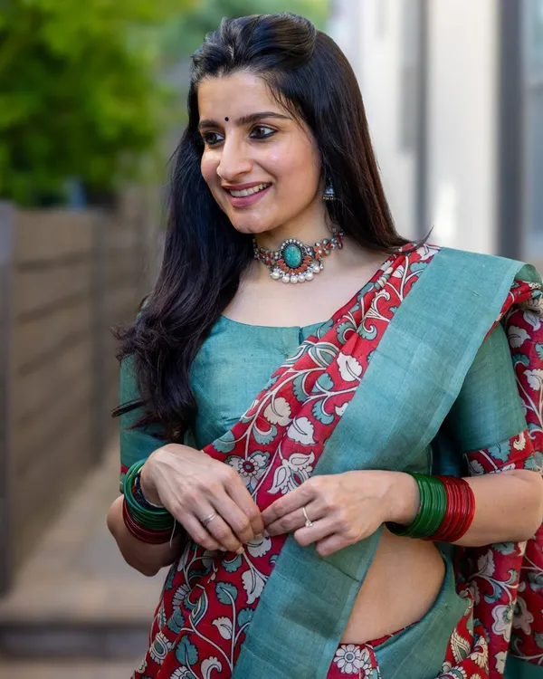 Multicolor_Beautiful_Kalamkari_Ultra_Hd_Ink_High_Quality_Digital_Printing_Wax_Finishing_In_Saree_For_Women