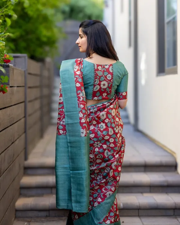 Multicolor_Beautiful_Kalamkari_Ultra_Hd_Ink_High_Quality_Digital_Printing_Wax_Finishing_In_Saree_For_Women