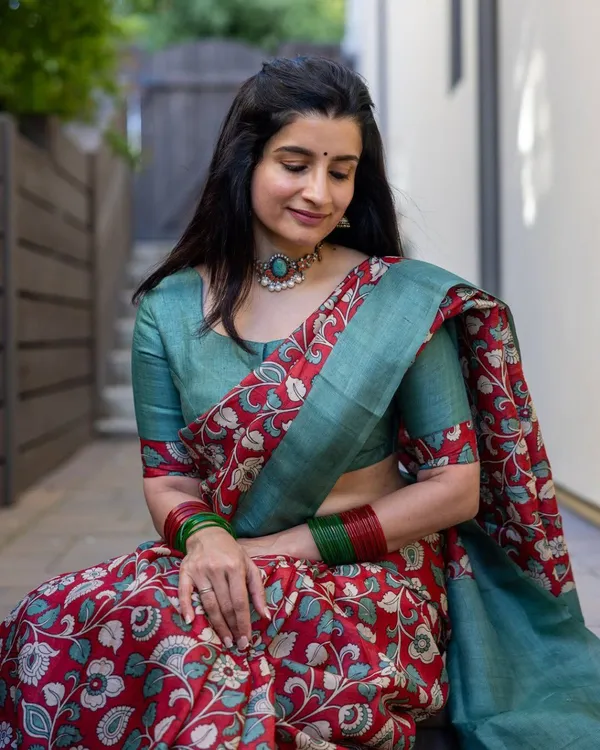 Multicolor_Beautiful_Kalamkari_Ultra_Hd_Ink_High_Quality_Digital_Printing_Wax_Finishing_In_Saree_For_Women