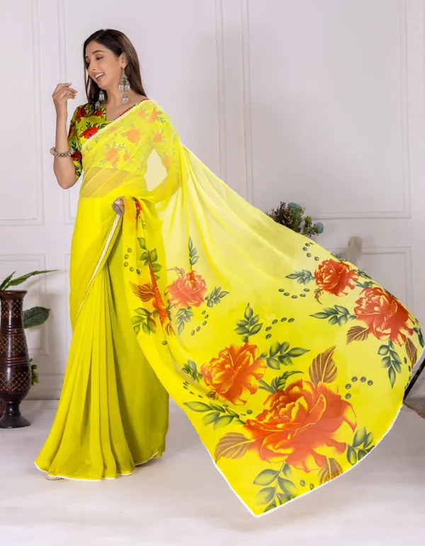 Multicolor_Flower_Peddling_High_Quality_Mill_Printing_Wax_Finishing_In_Saree_For_Women