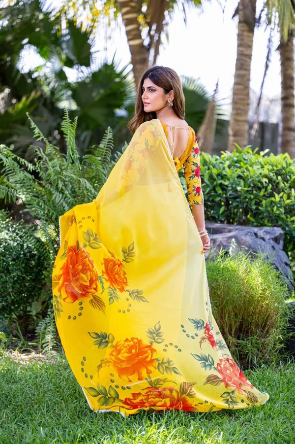 Multicolor_Flower_Peddling_High_Quality_Mill_Printing_Wax_Finishing_In_Saree_For_Women