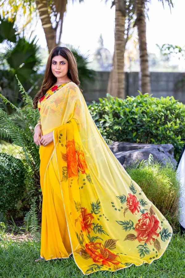 Multicolor_Flower_Peddling_High_Quality_Mill_Printing_Wax_Finishing_In_Saree_For_Women