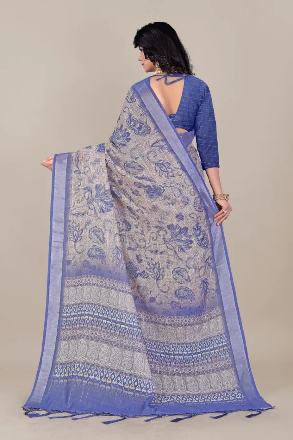 Multicolor_Pure_Linen_Cotton_All_Over_Lurex_Jari_Line_Zari_Borders_Saree_For_Women