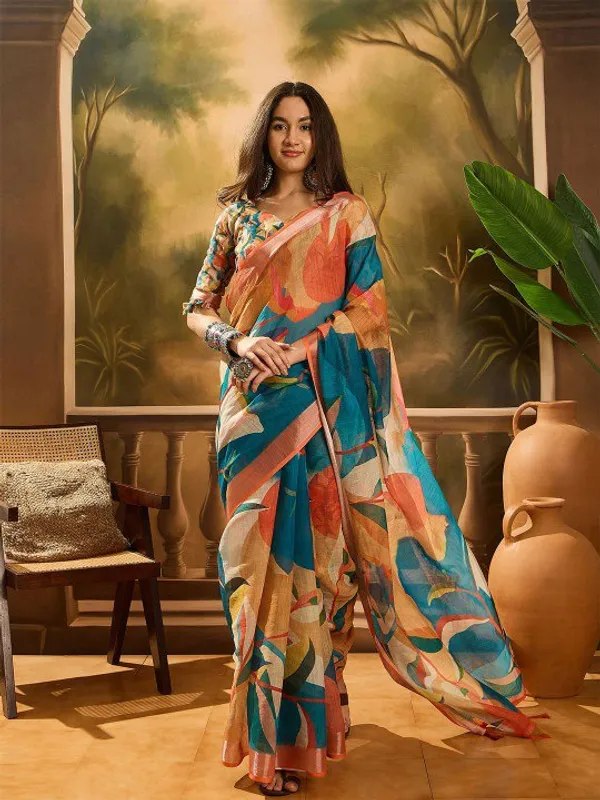 Multicolor_Painterly_Abstract_Digital_Print_Linen_Cotton_Saree_For_Women
