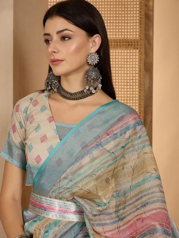 Multicolor_Earthy_Abstract_Digital_Print_Linen_Cotton_Saree_For_Women