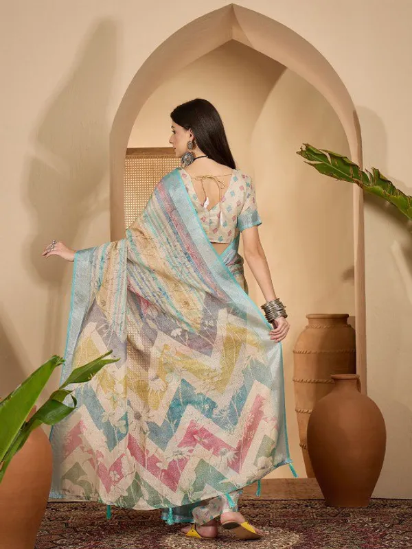 Multicolor_Earthy_Abstract_Digital_Print_Linen_Cotton_Saree_For_Women