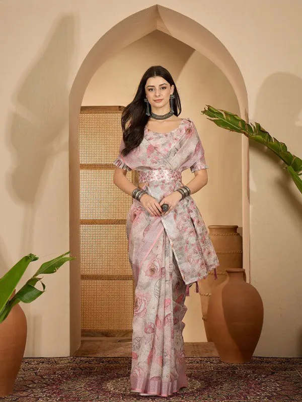 Off_White_Base_Pastel_Pink_And_Grey_Digital_Saree_For_Women
