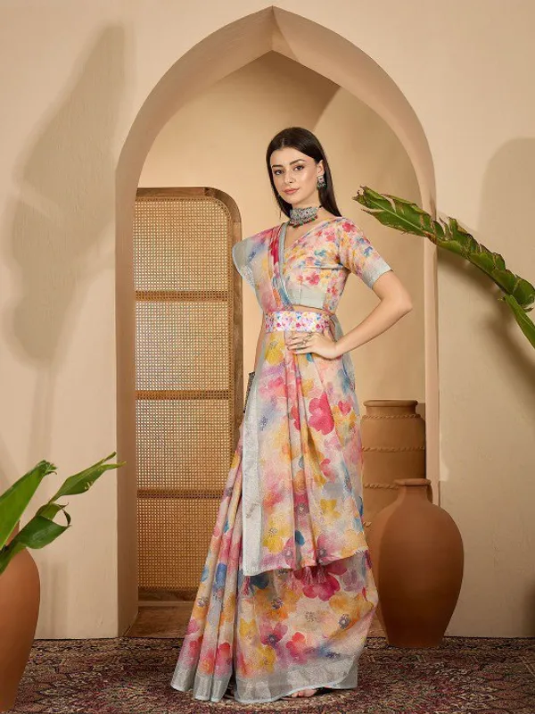 Pastel_Floral_Print_Saree_For_Women
