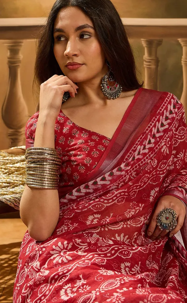 Multicolor_Linen_Cotton_Crimson_Block_Saree_For_Women