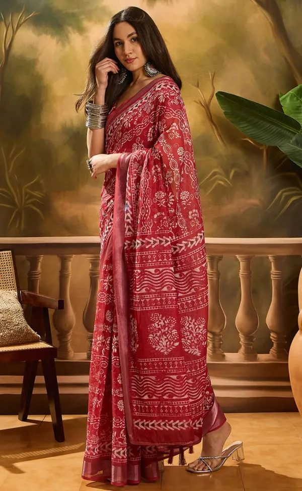 Multicolor_Linen_Cotton_Crimson_Block_Saree_For_Women