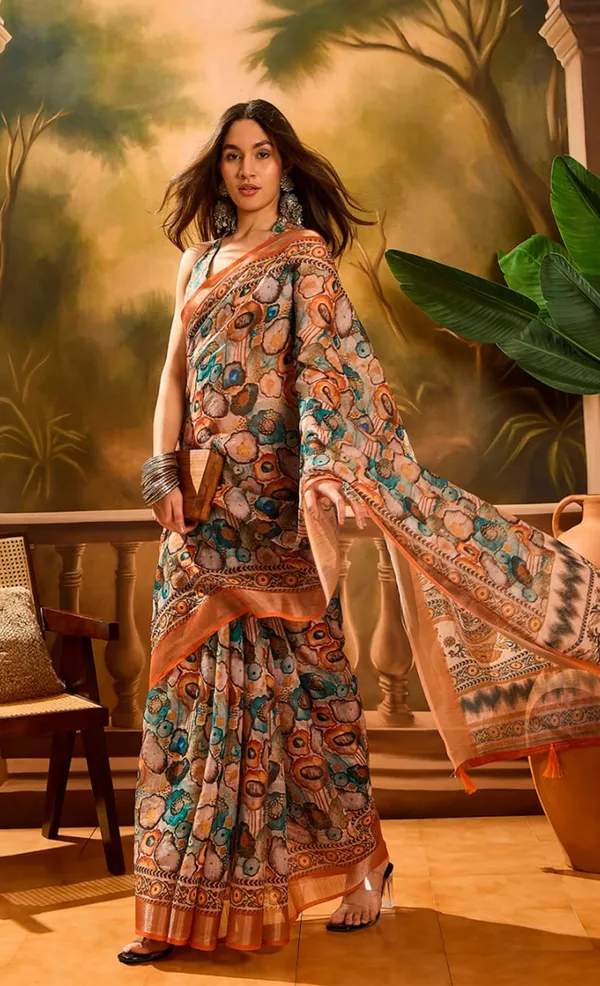 Multicolor_Linen_Cotton_Maldives_Mist_Saree_For_Women